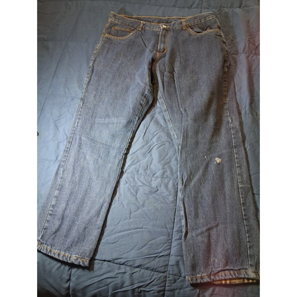 Adventuridge Jeans men's 36x32 regular fit flannel lined blue denim pants winter